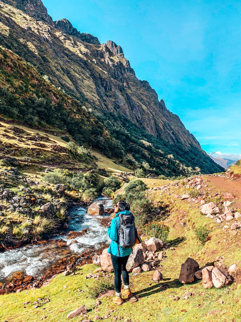 A picture during the hike of the daypack that Dani carried during this trek.