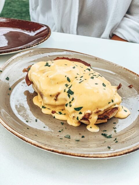 Eggs Benedict, smothers in a chipotle hollandaise